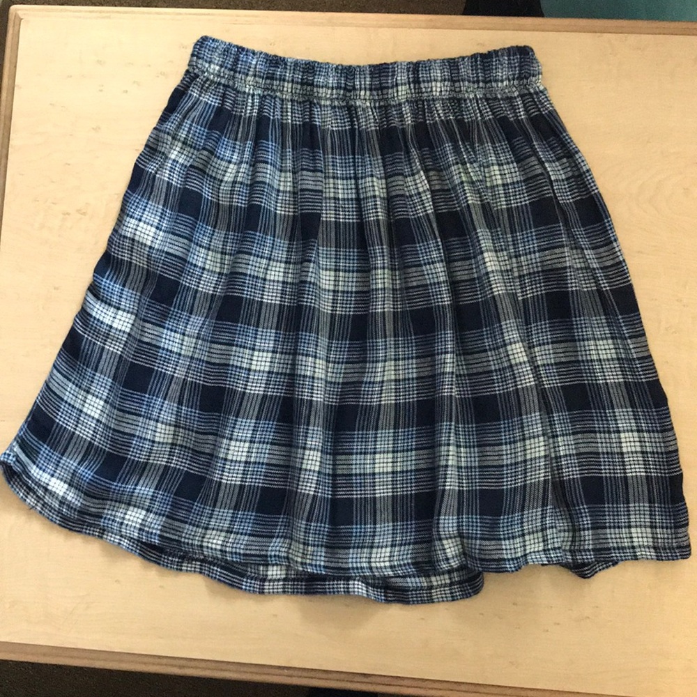 Blue Plaid Skirt